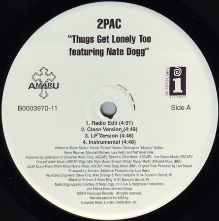 LP 2 Pac - Thugs Get Lonely Too (VINYL SINGLE IMPORTADO LACRADO)