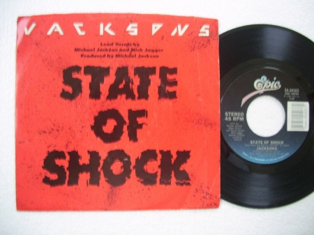 LP THE JACKSONS W/ MICK JAGGER - STATE OF SHOCK / YOUR WAYS  VINYL 7 POLEGADA