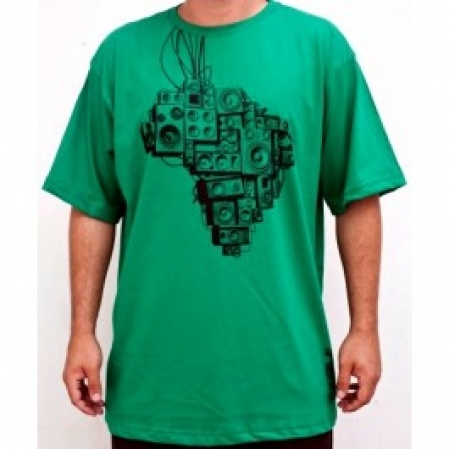 Camiseta Masculina - RAEL - MP3 - Verde