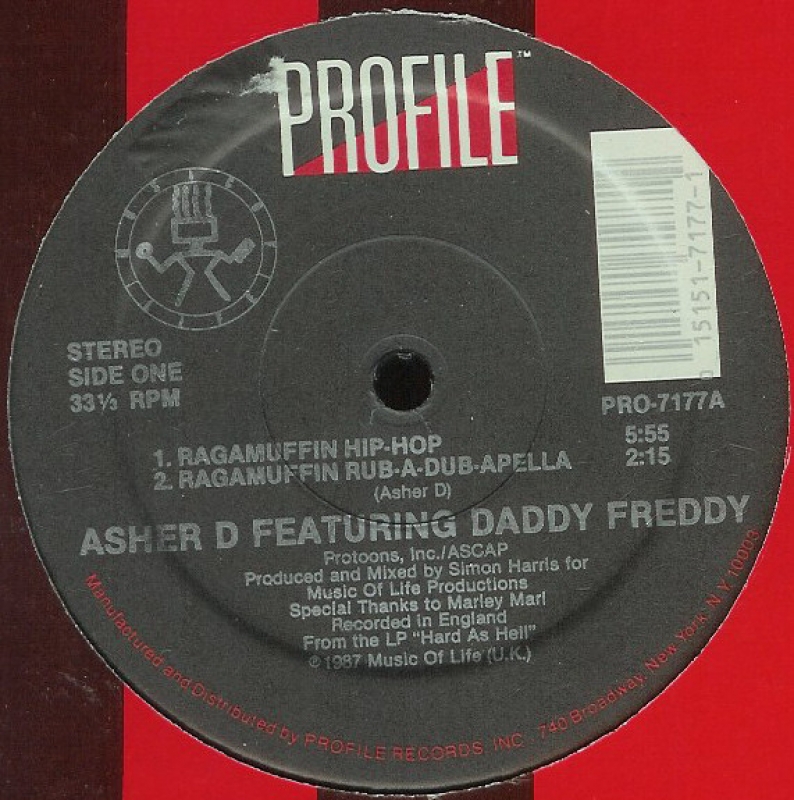 LP Asher D Featuring Daddy Freddy - Ragamuffin Hip-Hop VINYL IMPORTADO