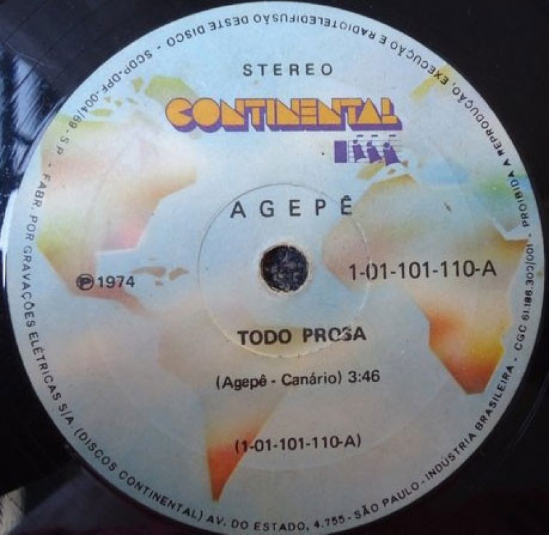 LP Agepe - Todo Prosa Moro Onde Não Mora Ninguem COMPACTO 7 POLEGADOS