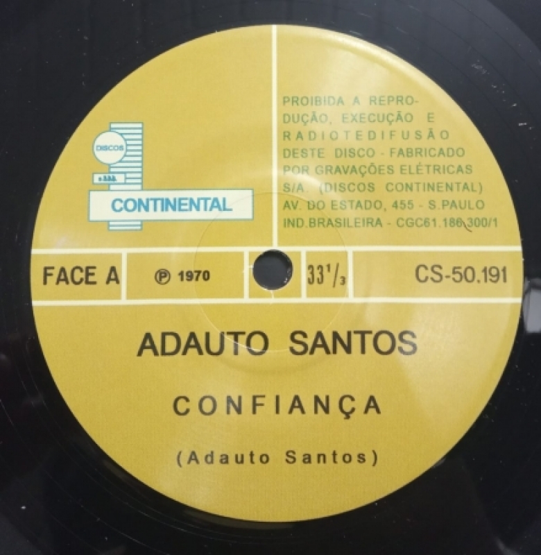 LP Adauto Santos - Confianca e Pomba Gira VINYL 7 POLEGADA