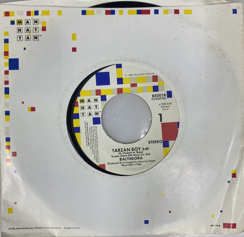 LP Baltimora - Tarzan Boy VINYL 7 POLEGADA LP Baltimora - Tarzan Boy VINYL 7 POLEGADA