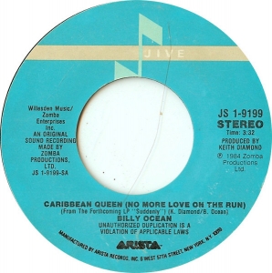 LP Billy Ocean - Caribbean Queen No More Love On The Run VINIL 7 POLEGADA