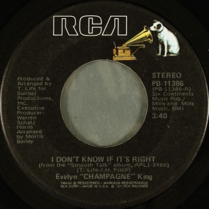LP Evelyn Champagne King - I Dont Know If Its Right (VINIL 7 POLEGADAS)