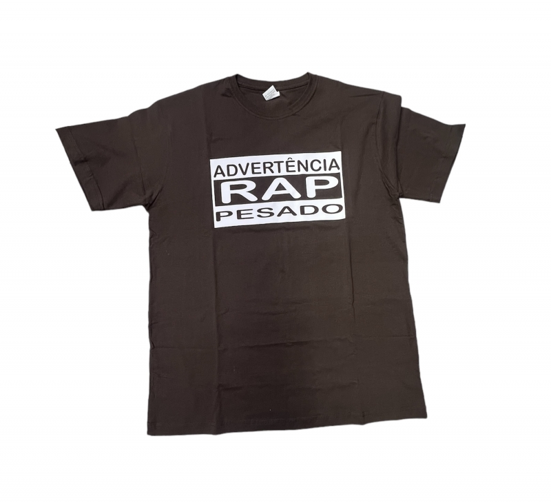 Camiseta TATE - Advertencia Rap Pesado Marrom