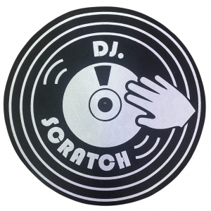 FELTRO DJ SCRATCH PRETO E BRANCO