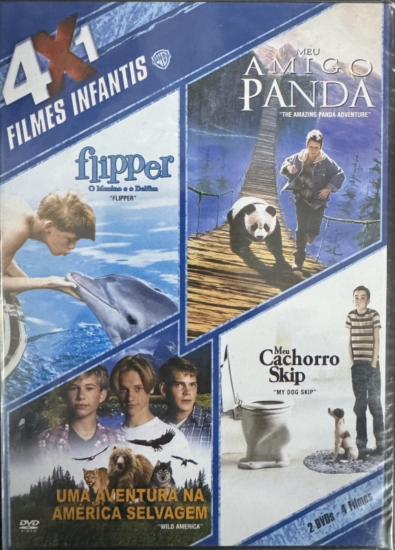 FLIPPER MEU AMIGO PANDA MEU CACHORRO SKIP UMA AVENTURA NA AMERICA SELVAGEM DVD 4 EM 1