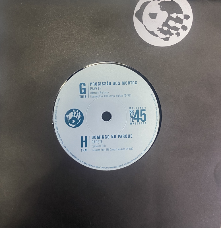 LP PAPETE - PROCISSAO DOS MORTOS E DOMINGO NO PARQUE VINYL COMPACTO 7 POLEGADAS