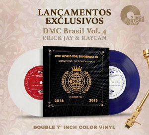 LP DMC BRASIL VOL 4 DJ ERICK JAY E DJ RAYLAN PERFORMANCE VINYL DUPLO COMPACTO 7 POLEGADAS