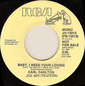 LP Carl Carlton - Baby I Need Your Loving VINYL COMPACTO 7 POLEGADAS