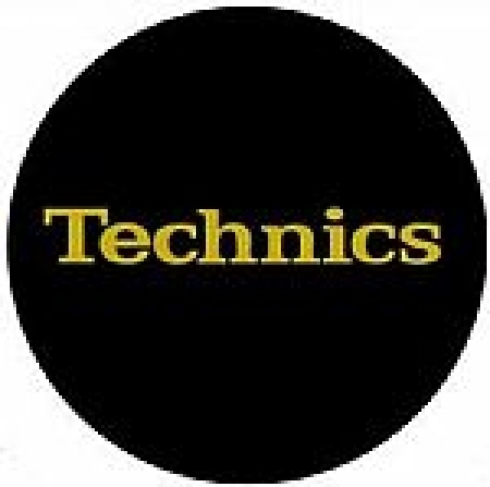 Feltro para Toca Disco Modelo Technics Preto c/ Logotipo Dourado